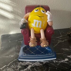 M&M'S Yellow Reclining Candy Dispenser New